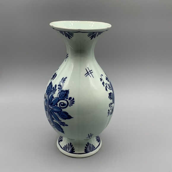 Vintage 1972 Blauw Delft Distel Hand-painted Vase Made in Holland - Picture 2 of 6